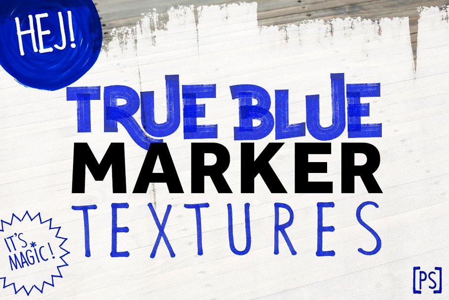 蓝色记号笔笔画纹理 TRUE BLUE MARKER TEXTURES插图