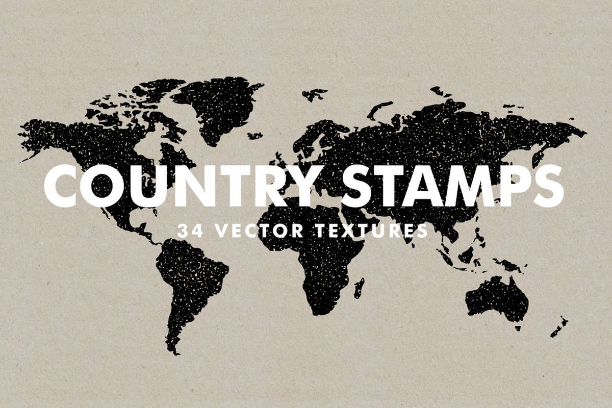 30+款地图图形矢量印章纹理 Country Stamps插图