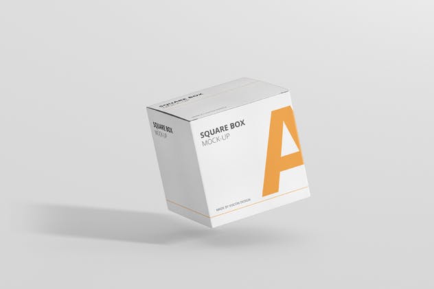 简约多用途方形包装纸盒样机模板 Package Box Mock-Up – Square插图(4)