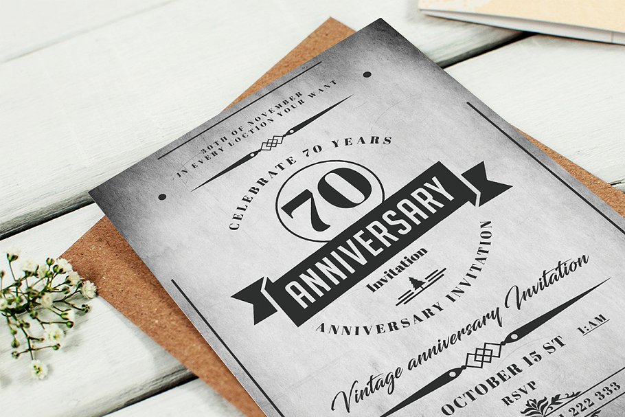 周年庆典纪念活动邀请函卡片模板 Anniversary Invitation Card插图(2)