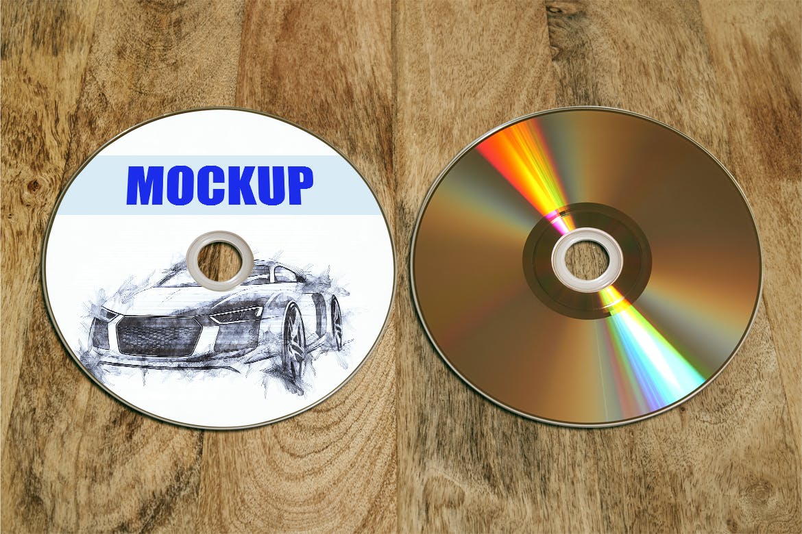 复古风格DVD/CD封面设计效果图样机 Recto_Verso- Dvd-Cd-Disc_mockup插图2