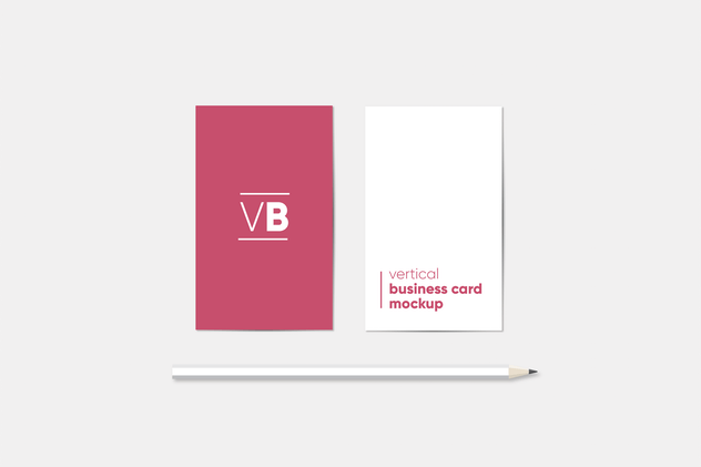 简约企业名片/卡片设计样机模板 Vertical Business Card Mockup插图(6)
