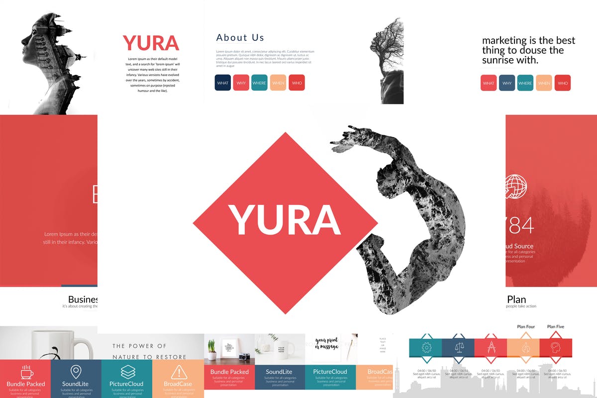 现代简约创意PPT幻灯片模板素材 YURA Powerpoint Template插图
