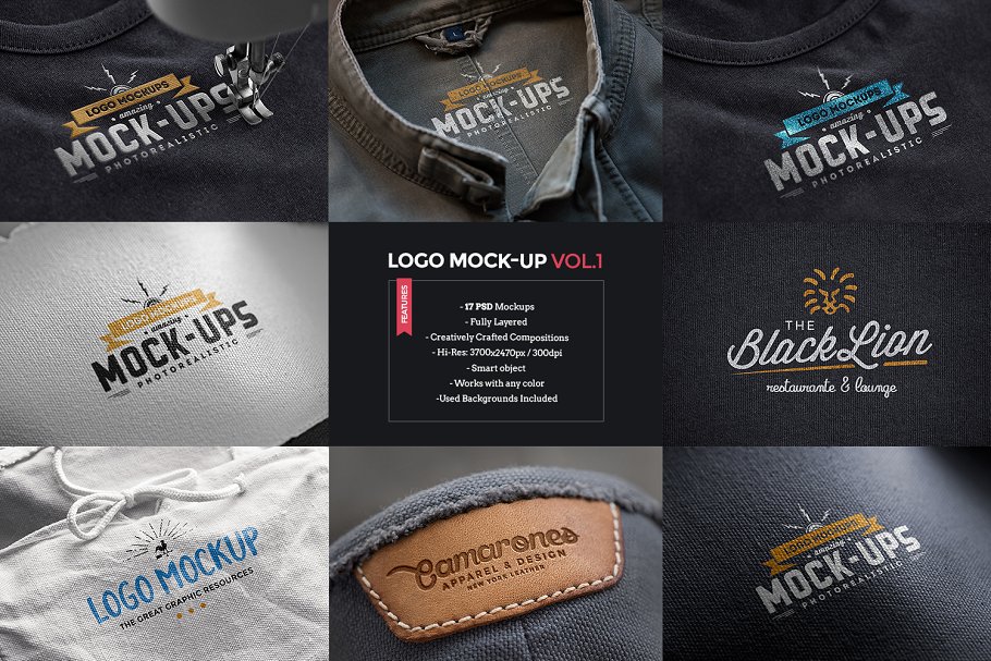 服装制衣纺织业专用 Logo 样机模板 Logo Mock-Ups V.1插图1