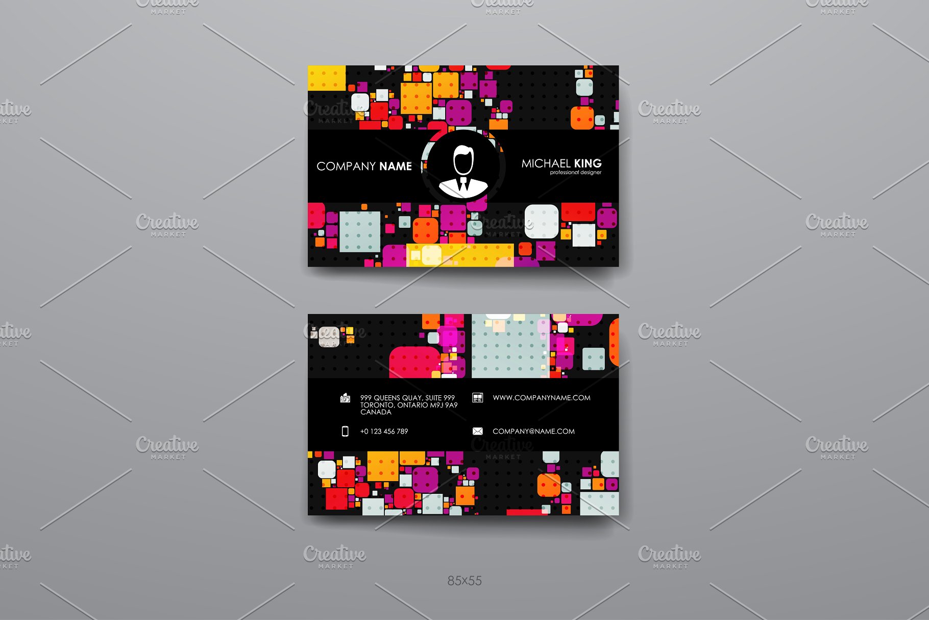8款企业个人名片抽象设计模板 8 Business Cards插图8