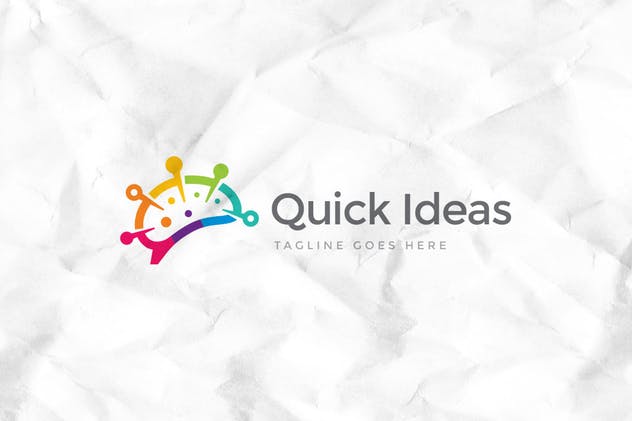 快速创意思维抽象Logo设计模板 Quick Ideas Logo Template插图(1)