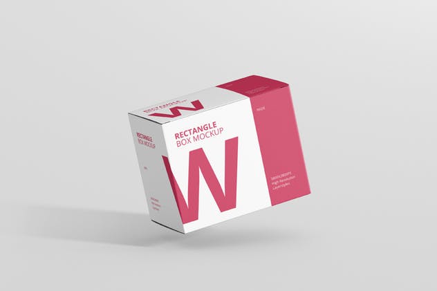 宽矩形大尺寸包装盒子样机 Box Mockup – Wide Rectangle Big Size插图(1)