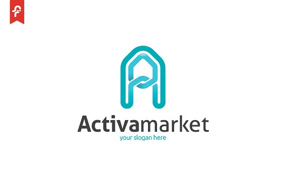 现代独特字母图形logo模板 Activa Market Logo插图(2)