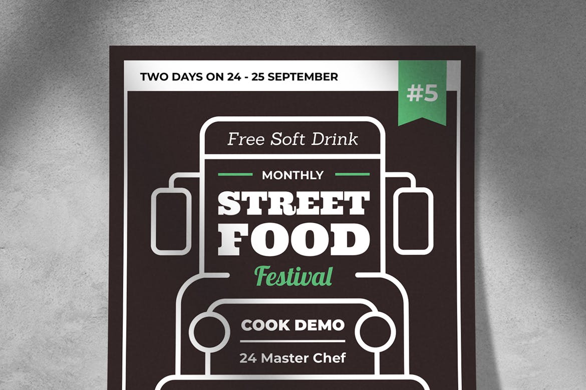 美食车餐车宣传海报传单设计模板 Food Truck Flyer插图(3)