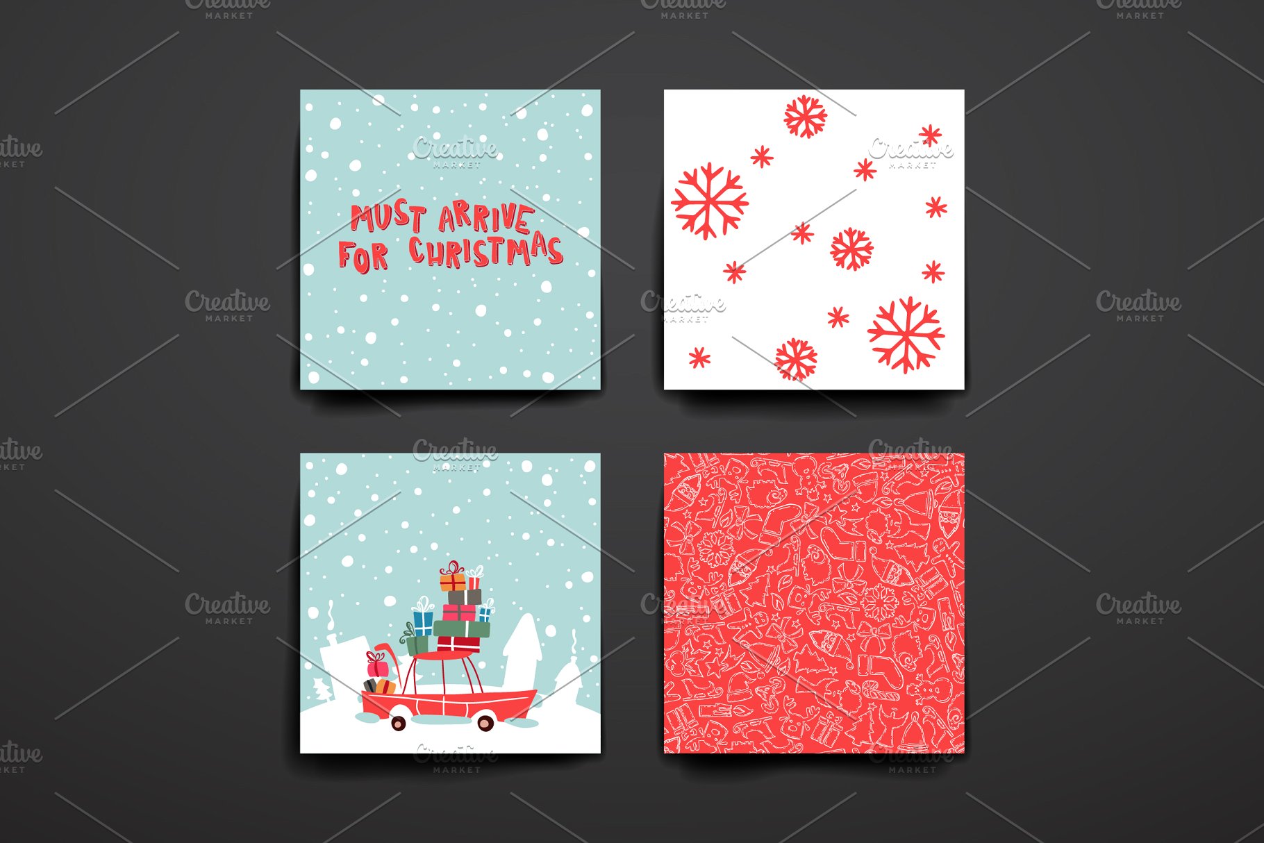 圣诞节日贺卡卡片模板 Merry Christmas Card Templates插图(14)