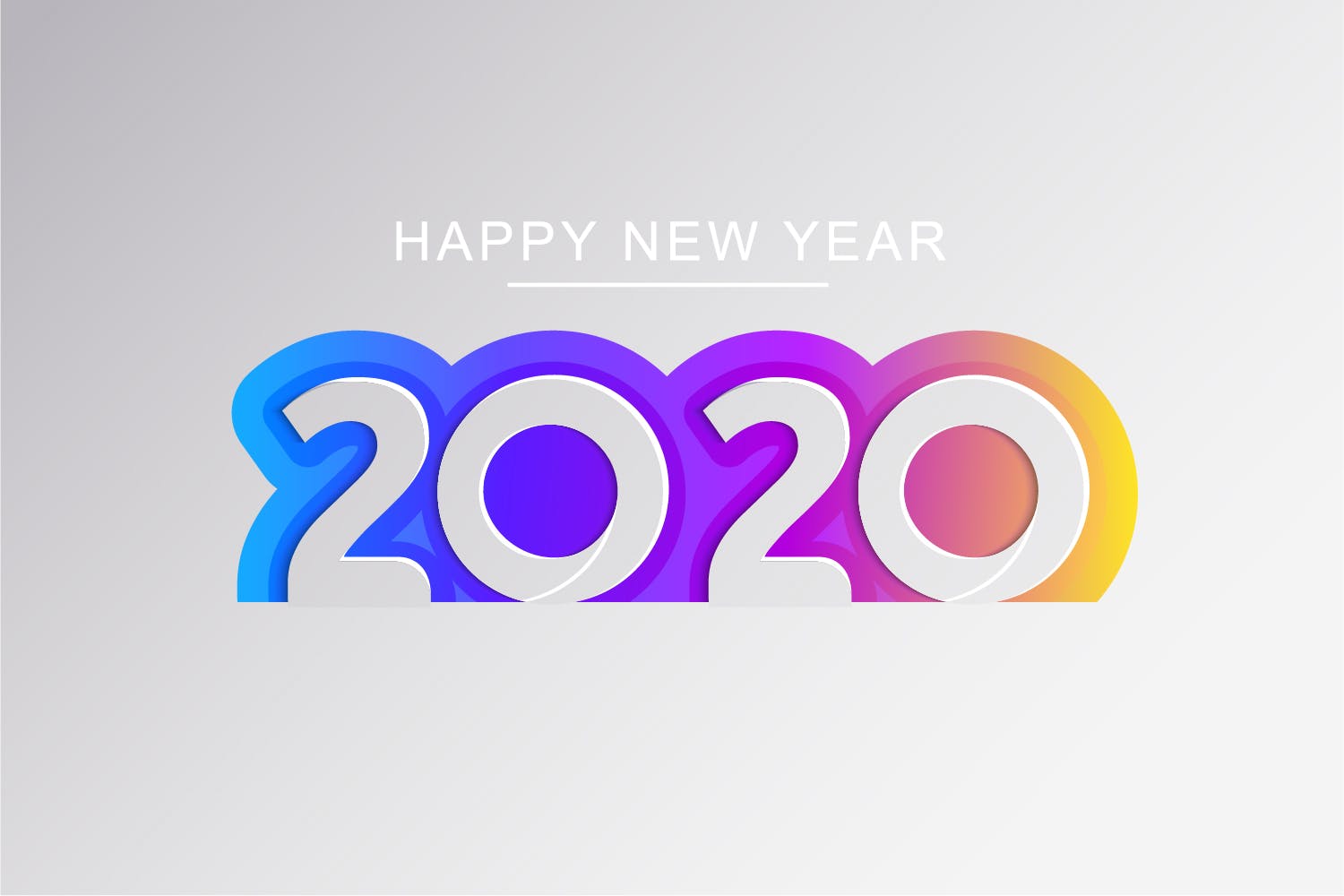2020新年数字彩色矢量设计图形素材 2020 Happy New Year Greeting Card插图7