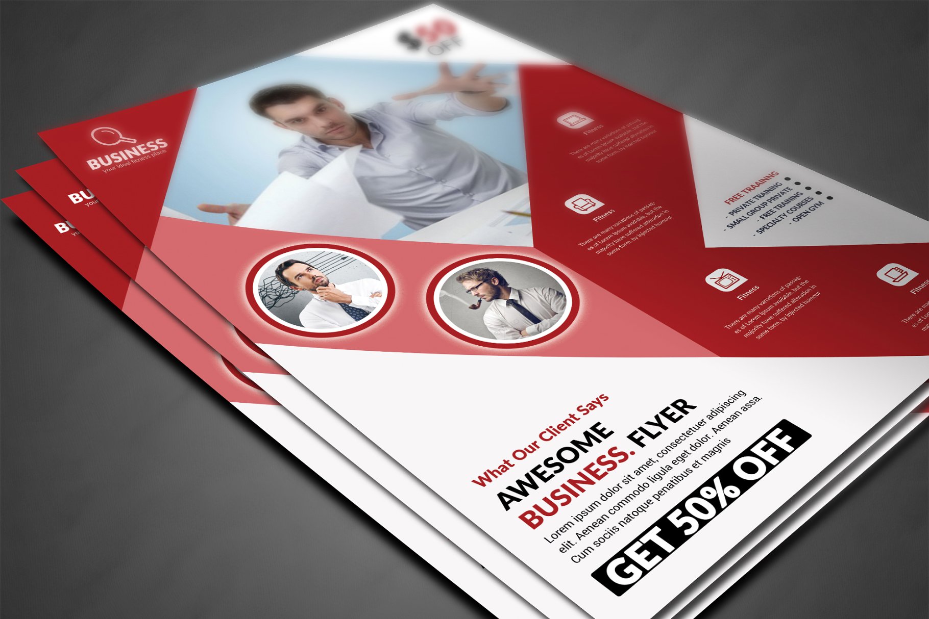 培训机构商务合作宣传传单设计模板 Corporate Flyer Print Templates插图(2)