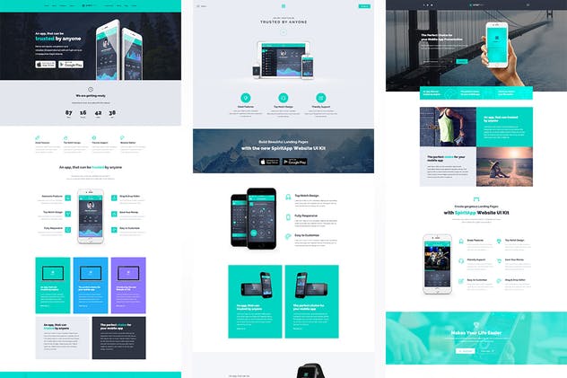 着陆页面UI工具包及网站模板 SpiritApp Landing Page UI Kit (Light Style)插图(2)