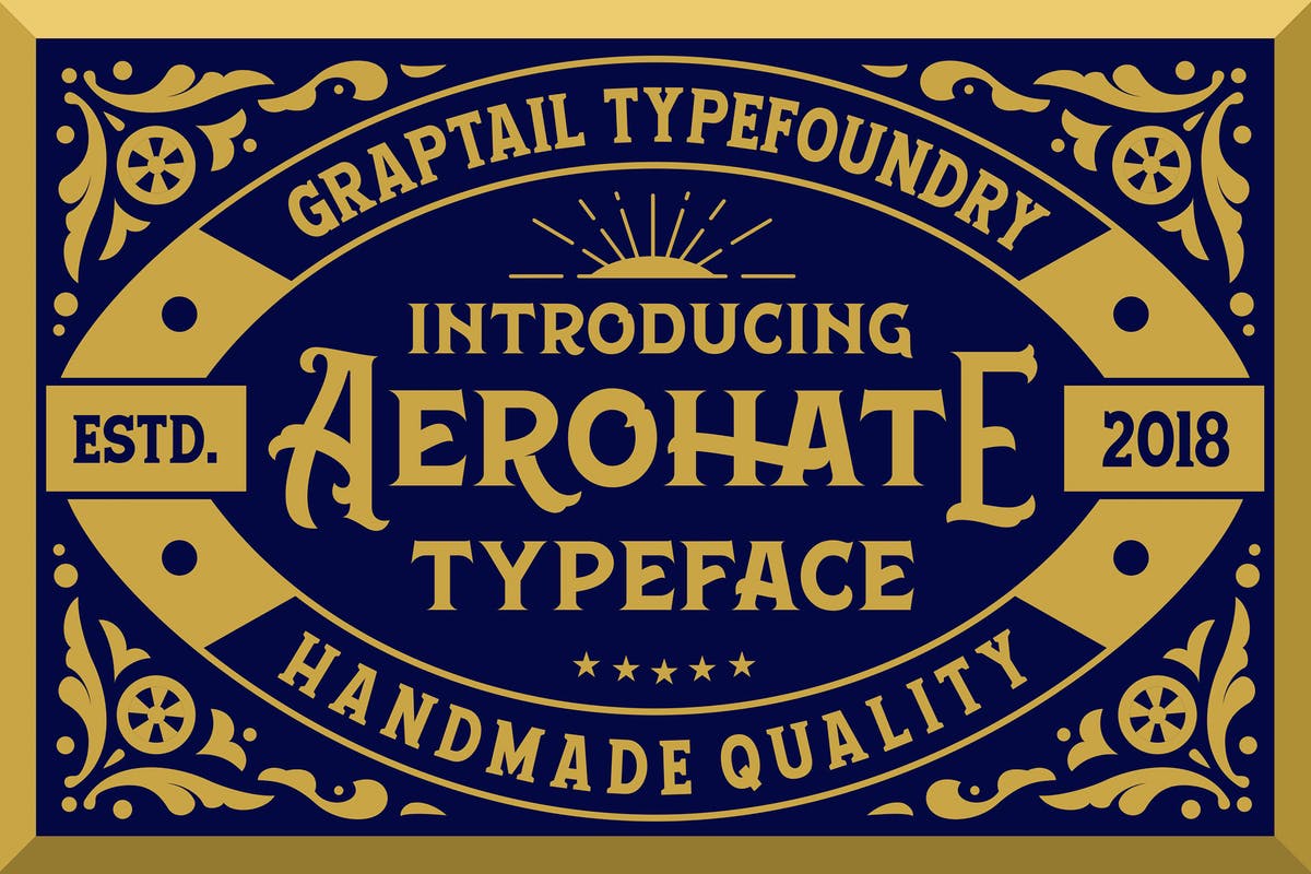 经典手绘衬线装饰字体 Aerohate Typeface插图