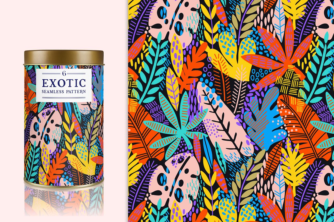 色彩鲜艳的异域风情叶子图案 Exotic leaves patterns插图(3)