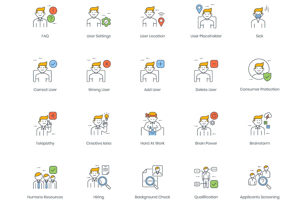 95枚商务职场人物形象图标素材 95 Business People Icons插图2