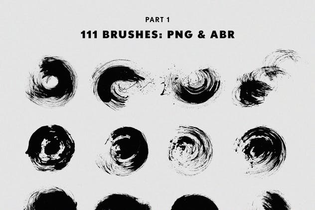 111个非凡令人着迷的PS画笔笔刷 Swirls & Strokes Brushes Set插图1