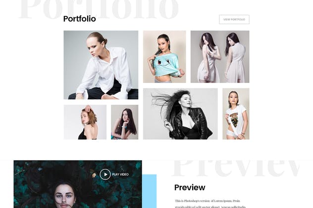 模特经纪公司网站设计PSD模板 Model Agency – Creative Photoshop Template插图(2)