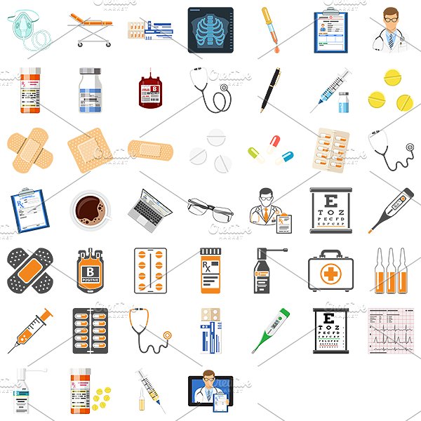 医疗卫生服务设计素材合集 Medical Services Themes[图标+Banner+概念+信息图表]插图(1)