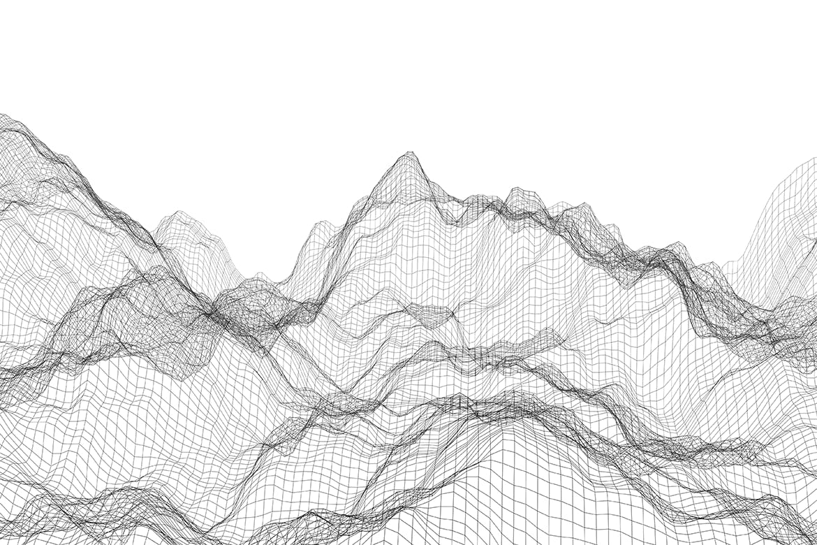 抽象山脉3D渲染波纹高清背景图素材 Wire Waves Background Set插图(5)