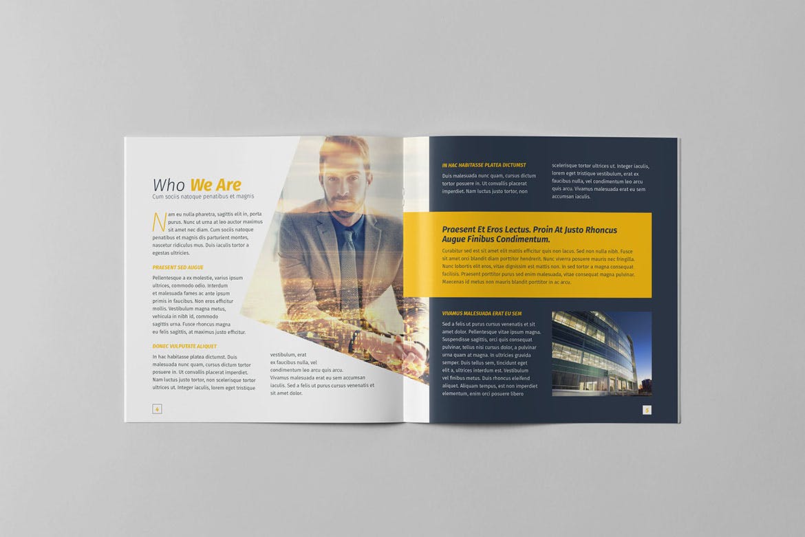 高端方形商业/企业宣传册设计模板 Williams Business Square Brochure插图2