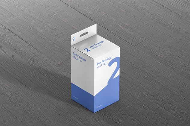 矩形挂耳纸盒包装盒样机 Package Box Mockup – Rectangle with Hanger插图(7)