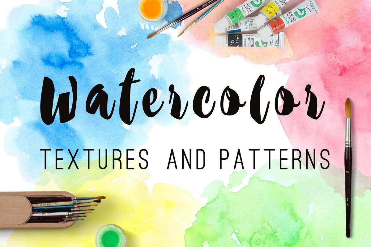68款水彩斑点和无缝图案 Watercolor Textures and Patterns插图