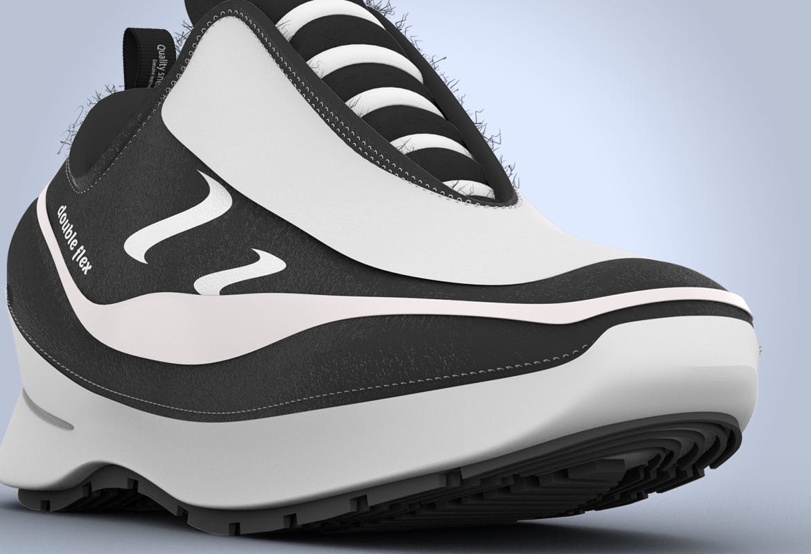 运动鞋外观设计效果预览样机PSD模板 Sneaker Diagonal View PSD Mock-up插图3