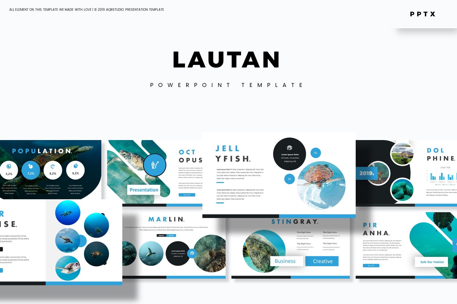 海底世界/海洋主题PPT模板下载 Lautan – Powerpoint Template插图