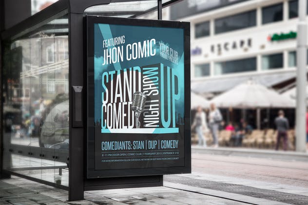 喜剧秀话剧表演活动宣传海报PSD模板 Stand Up Comedy Show Kit插图(5)