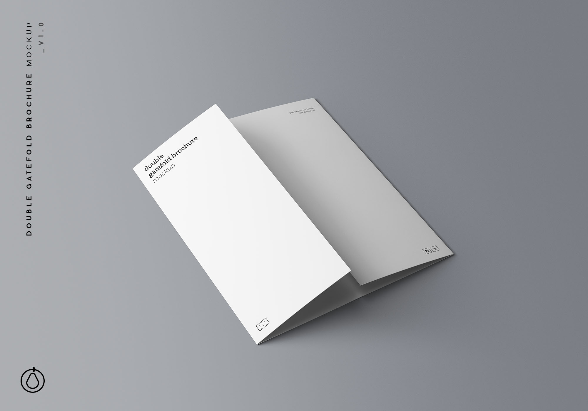 双门折叠宣传册设计效果图样机模板 Double Gatefold Brochure Mockup插图