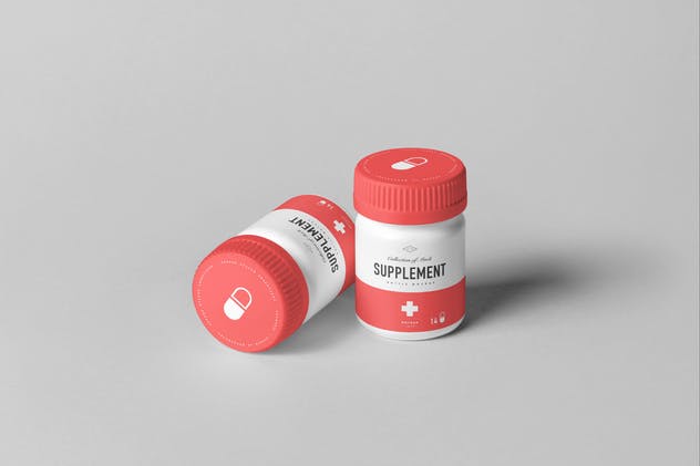 保健品药物罐子&盒子样机模板7 Supplement Jar & Box Mock-up 7插图(4)