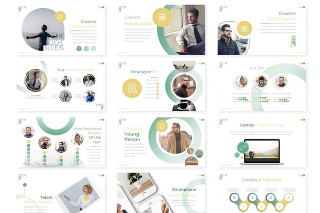 企业团队宣传演示简约风谷歌幻灯片模板 2019 Dotties – Google Slides Template插图(2)