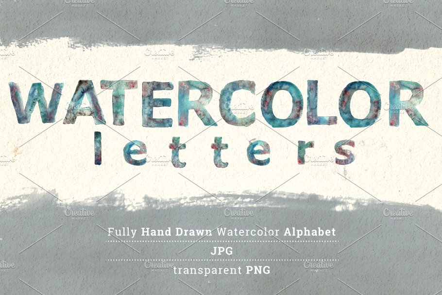 水彩字体剪贴画 Watercolor Letters插图