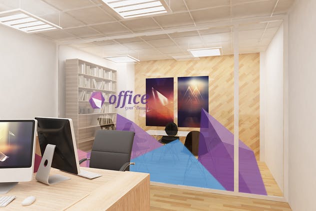 小型办公会议室会客室场景品牌Logo样机 Mockup Branding For Small Offices插图3