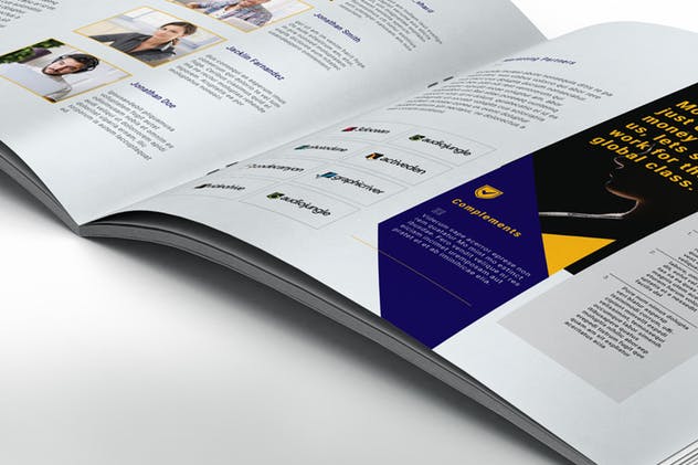 公司简介企业画册INDD设计模板 Square Company Profile插图(10)