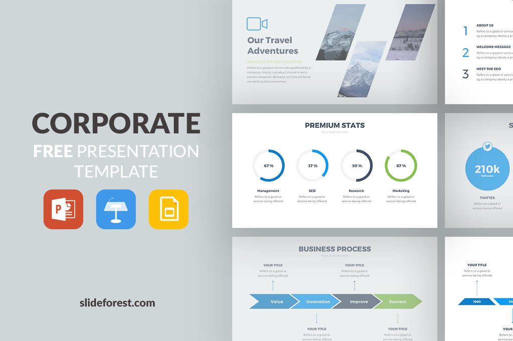 一套商务版免费PPT模板 Corporate Free Presentation Template插图