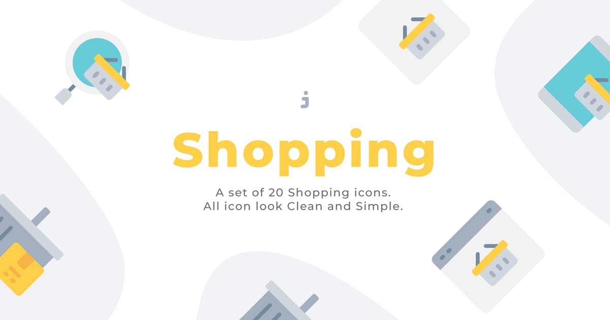 20枚网上购物电子商务主题扁平化图标素材 20 Shopping icons – Flat插图