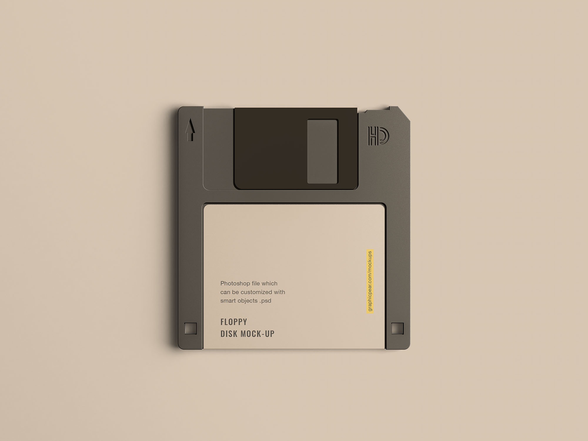 古董软盘外观设计样机模板 Floppy Disk Mockup插图(1)