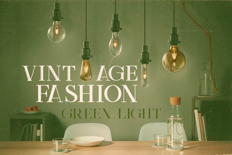 复古风格品牌VI设计英文衬线字体 Green Light – 6 Vintage Style Fonts插图(2)