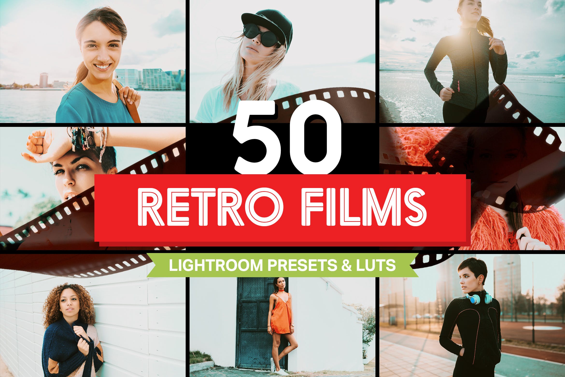50款复古电影胶片效果调色滤镜LR预设合集 50 Retro Films Lightroom Presets & LUTs插图