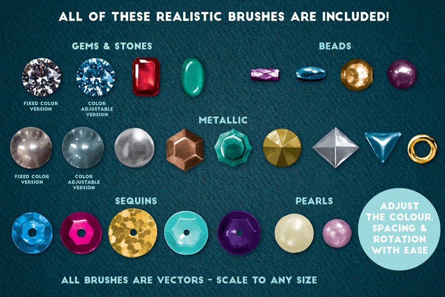 BingBing闪亮饰物矢量AI笔刷 All That Glitters – Vector Brushes插图(4)