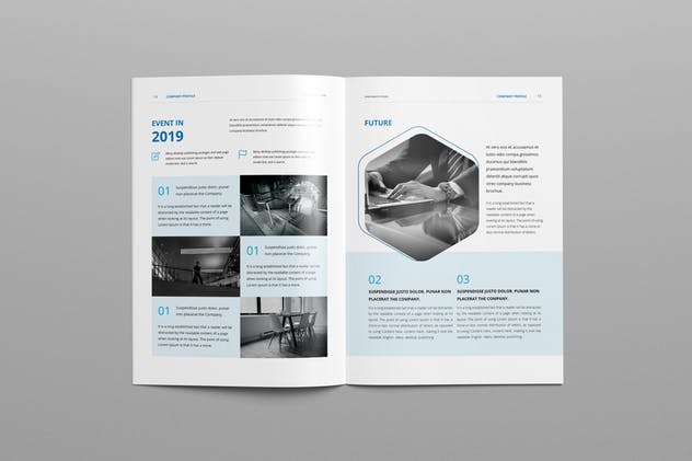 一套简约专业企业画册设计模板下载 Company Profile插图(9)