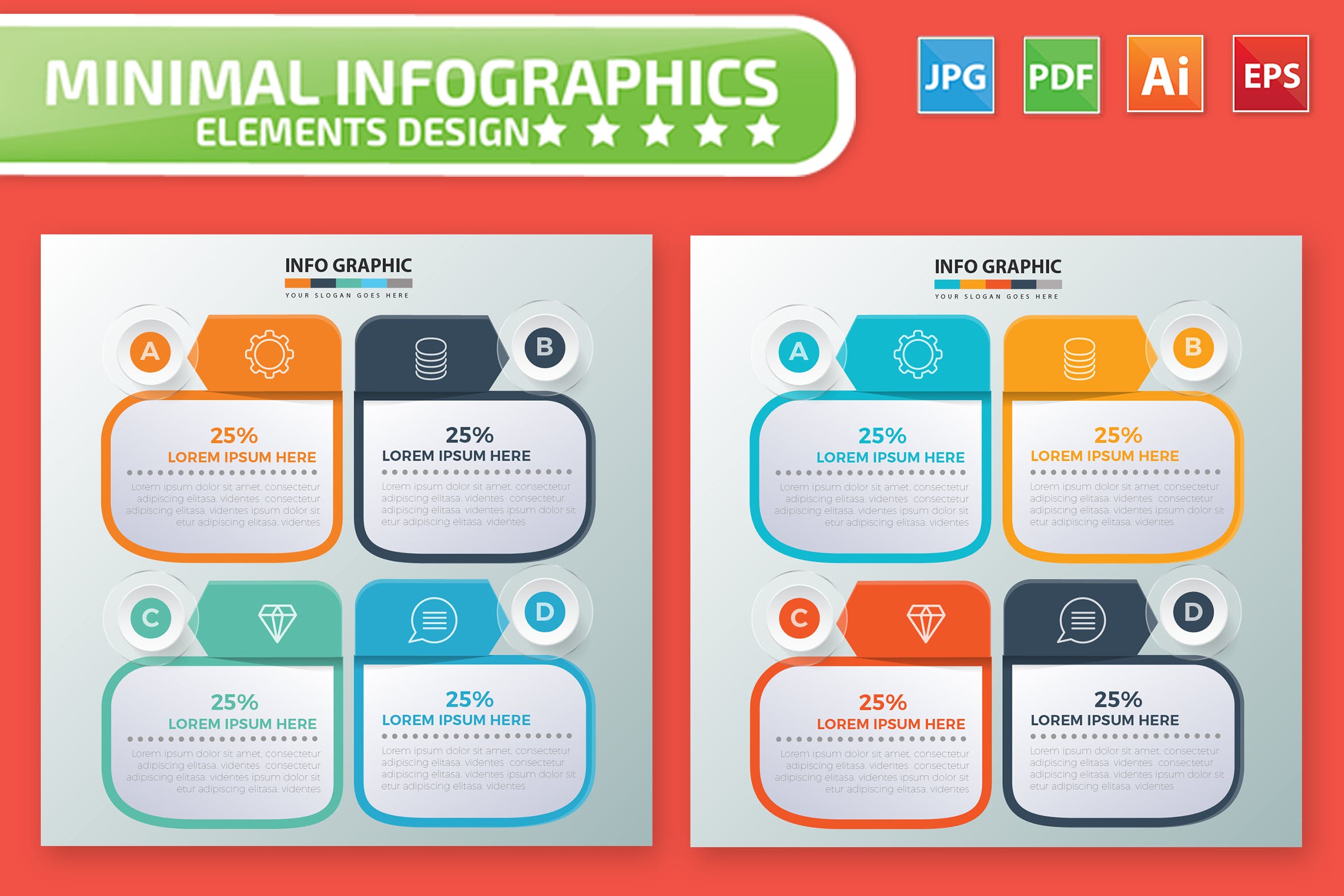 多目标决策PPT信息图表设计素材 Infographic Elements插图
