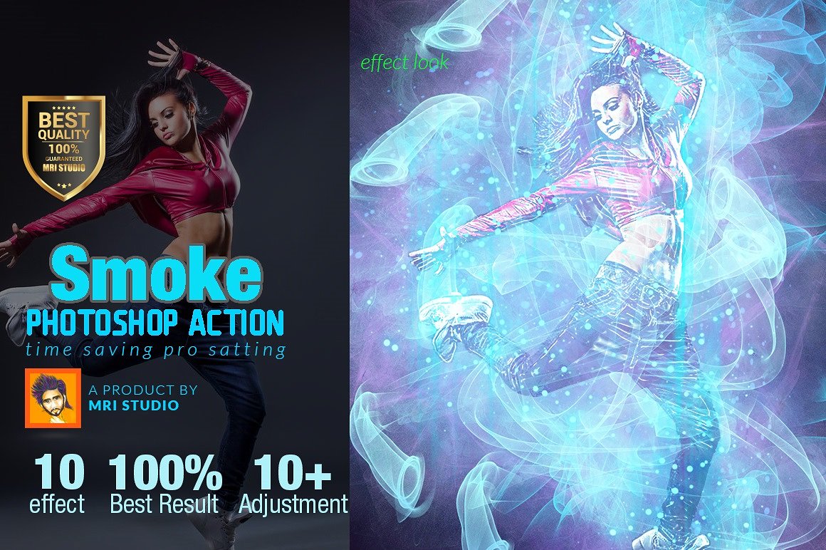 现代艺术烟雾效果PS动作 Smoke Photoshop Action插图(1)