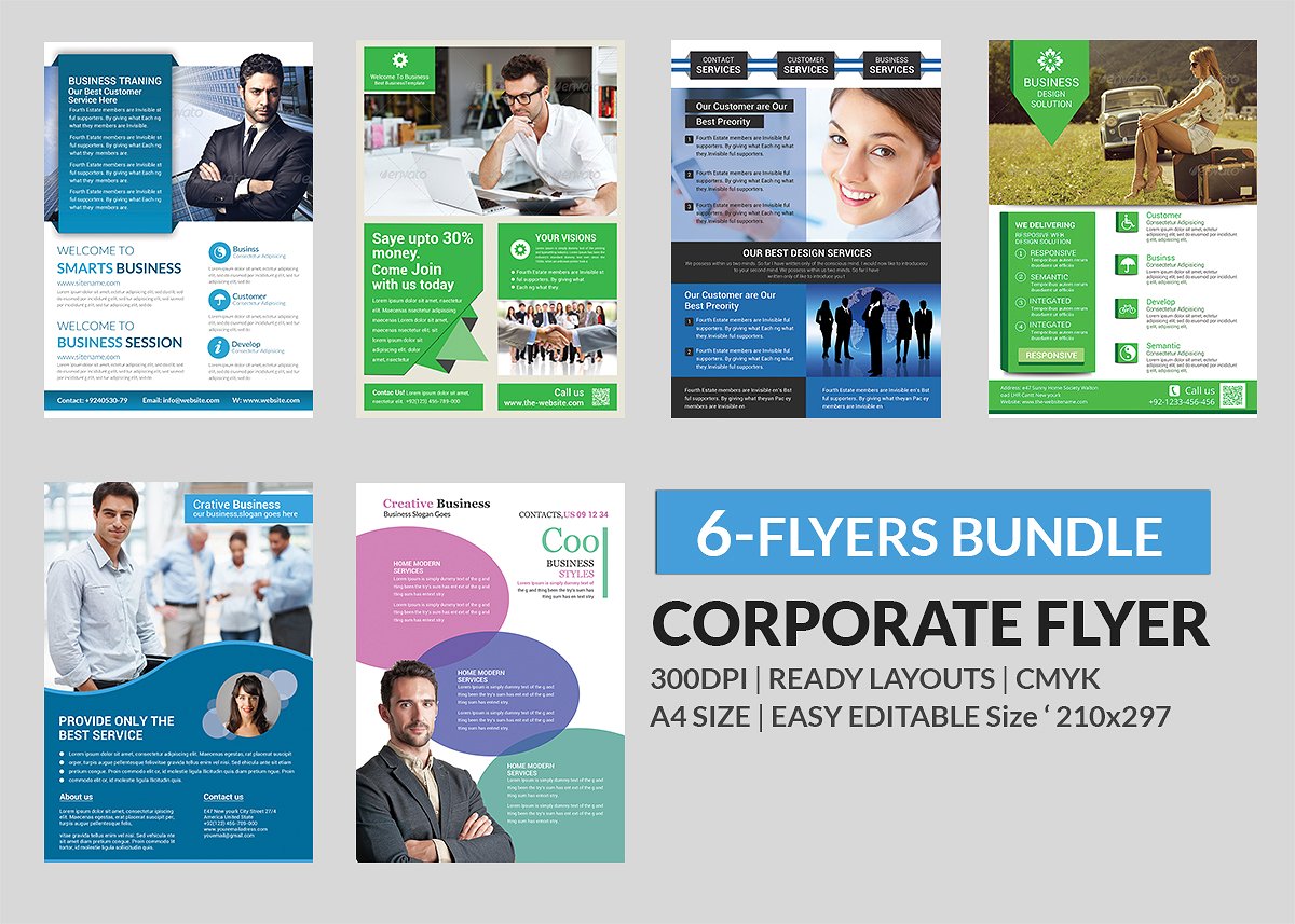 企业商务项目推广传单模板 Corporate Flyer Bundle插图
