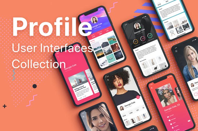 社交媒体/个人博客APP UI套件 Profile Mobile UI Collection插图1