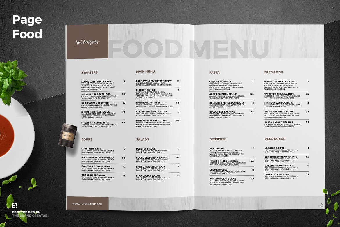 高品质的高端时尚餐厅餐厅菜单菜谱设计模板插图(8)