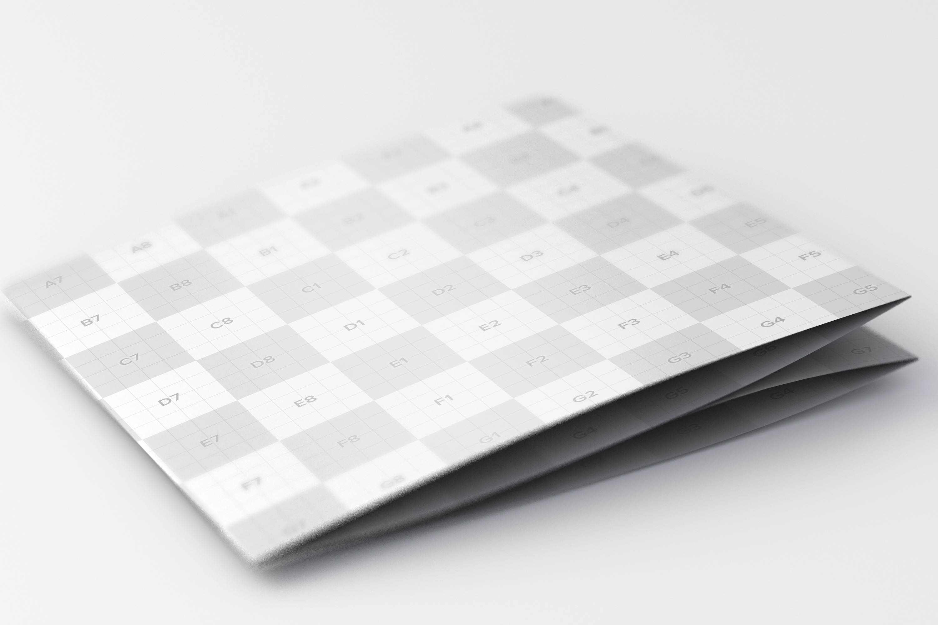 四折页方形折叠宣传册&传单封面设计样机模板 Folded Square 4-Fold Brochure Mockup插图(2)
