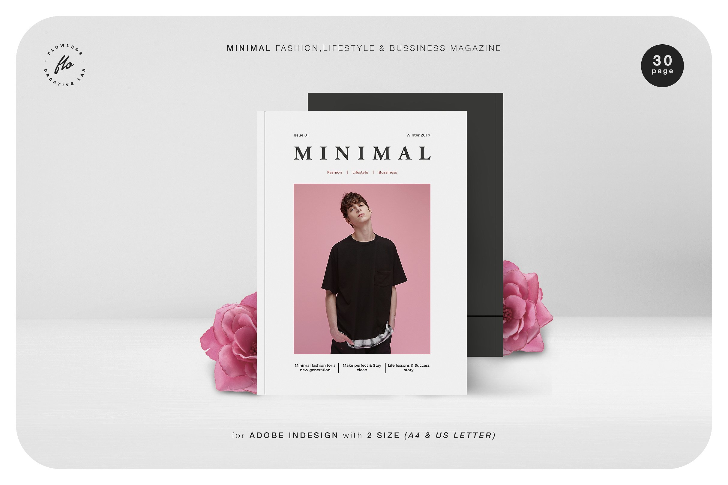 时尚极简的杂志模板合辑下载 Magazine Template Bundle [indd]插图(8)